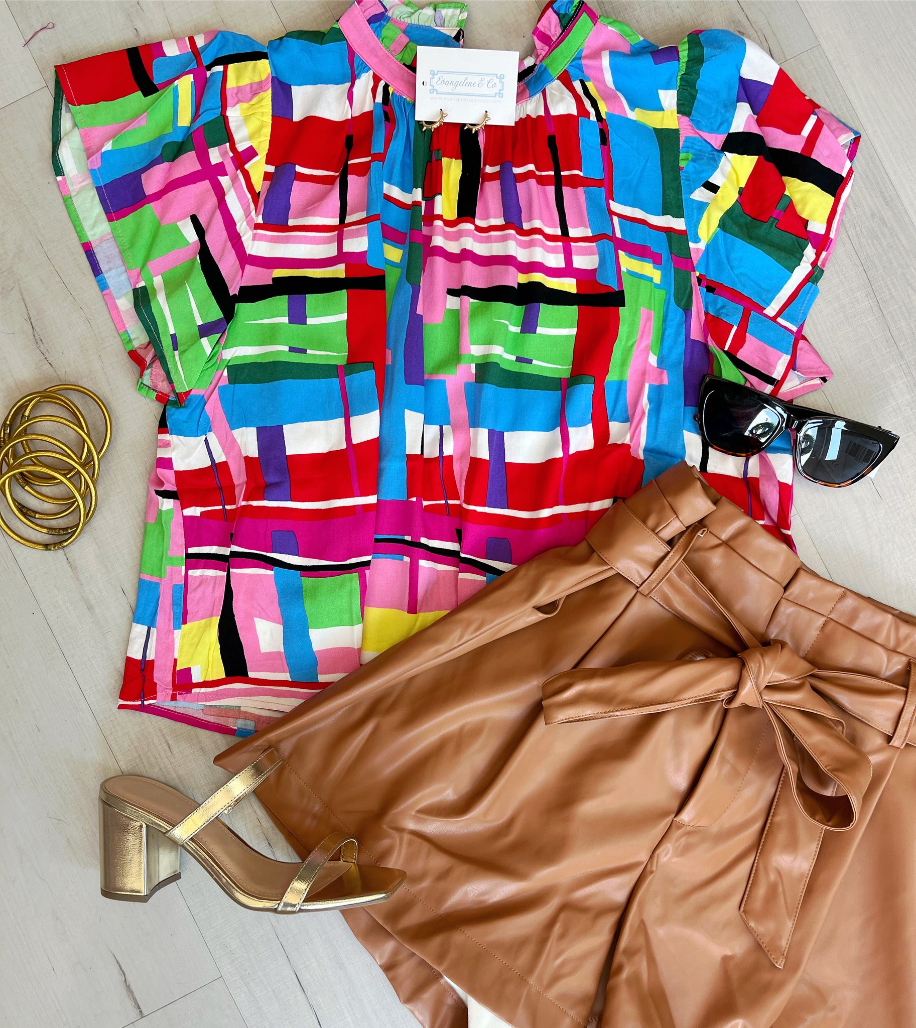 Multi Color Abstract Top