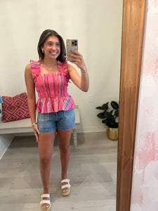 Patch Pocket Short Light Denim