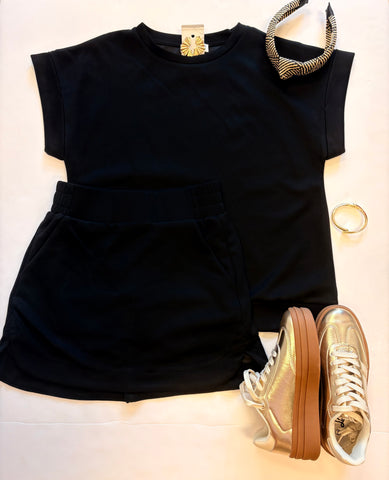 Soft Modal Skort Set Black
