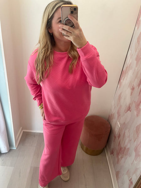 Long Sleeve Pant Set Pink