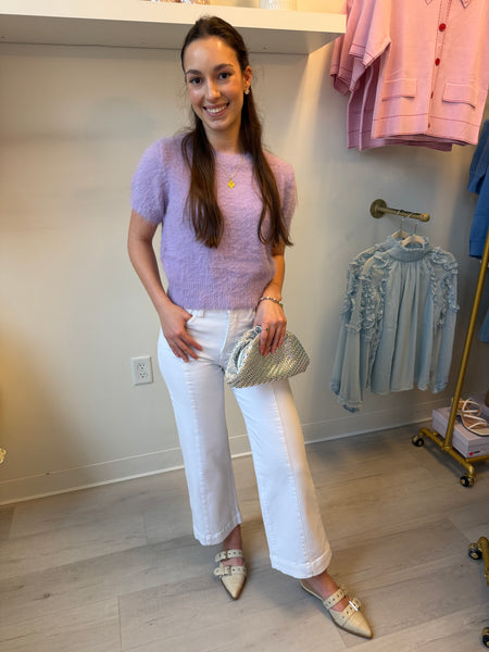 Chole SS Lilac Textured Top