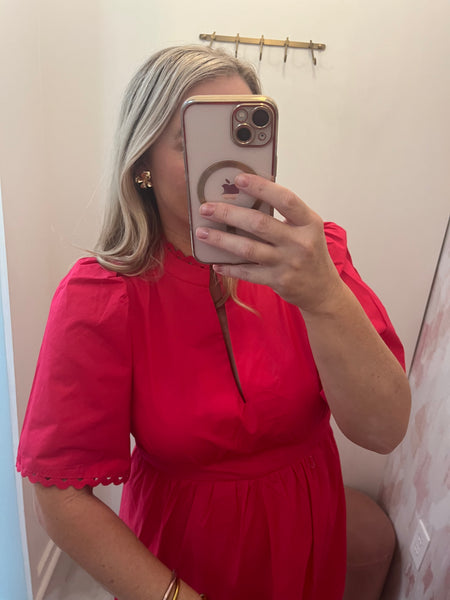 Camden Poplin Midi Dress Pink