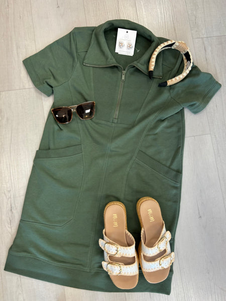 Running Earrands Dress - Olive