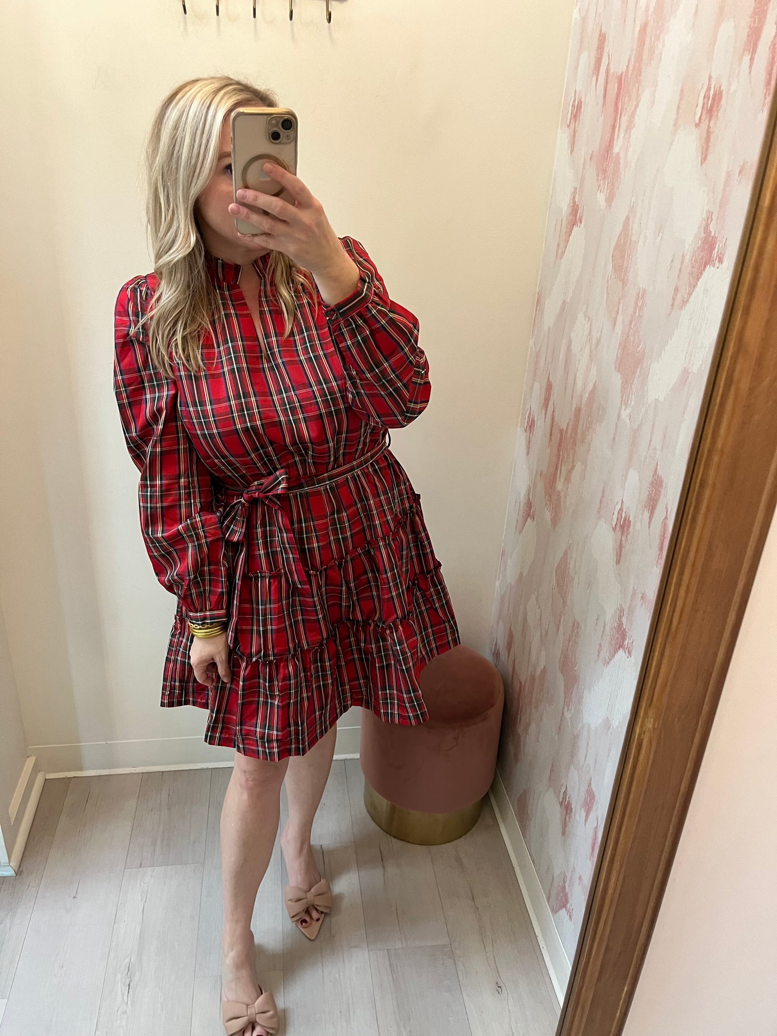 Tartan Plaid LS Christmas Dress