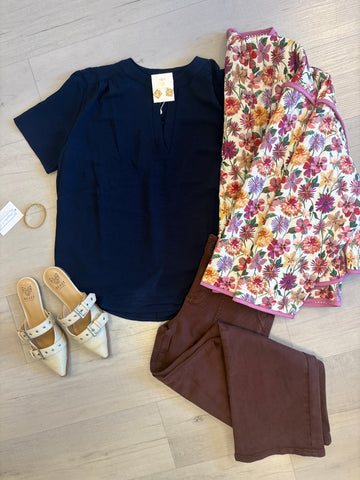 Better Basic Navy Blouse