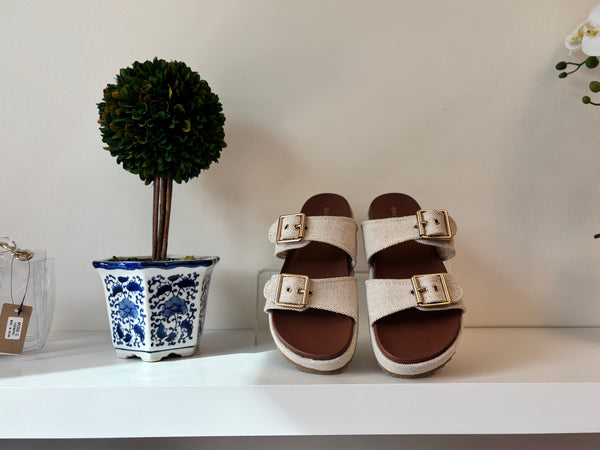 Frankie Platform Sandal Beige