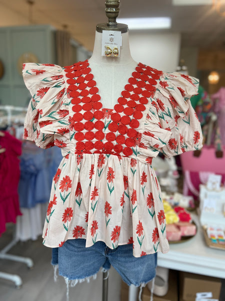 St. Crois Floral Blouse