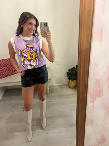 Vintage Sequin Mike Knit Top