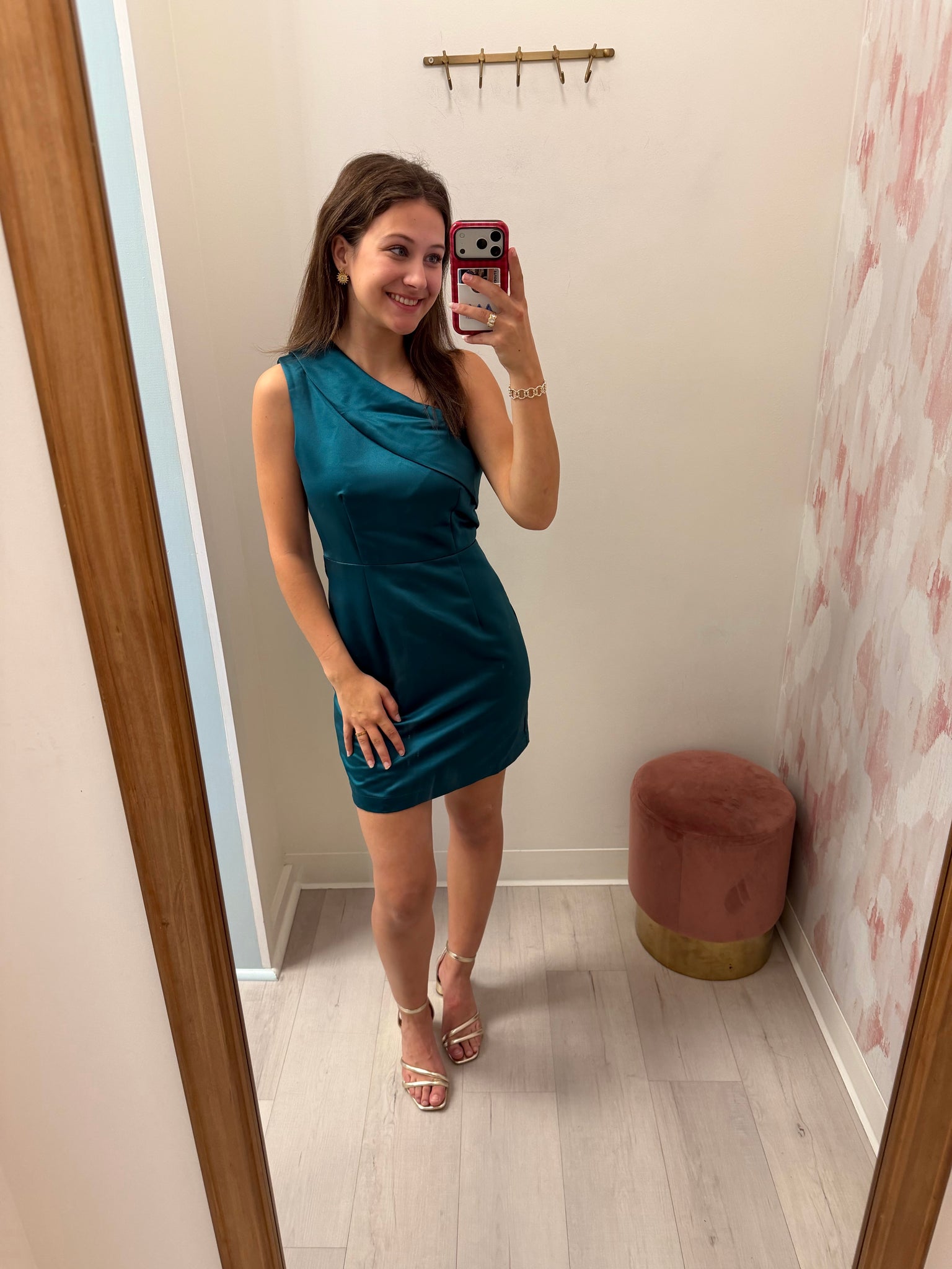 Teddy One Sholder Satin Mini Grn