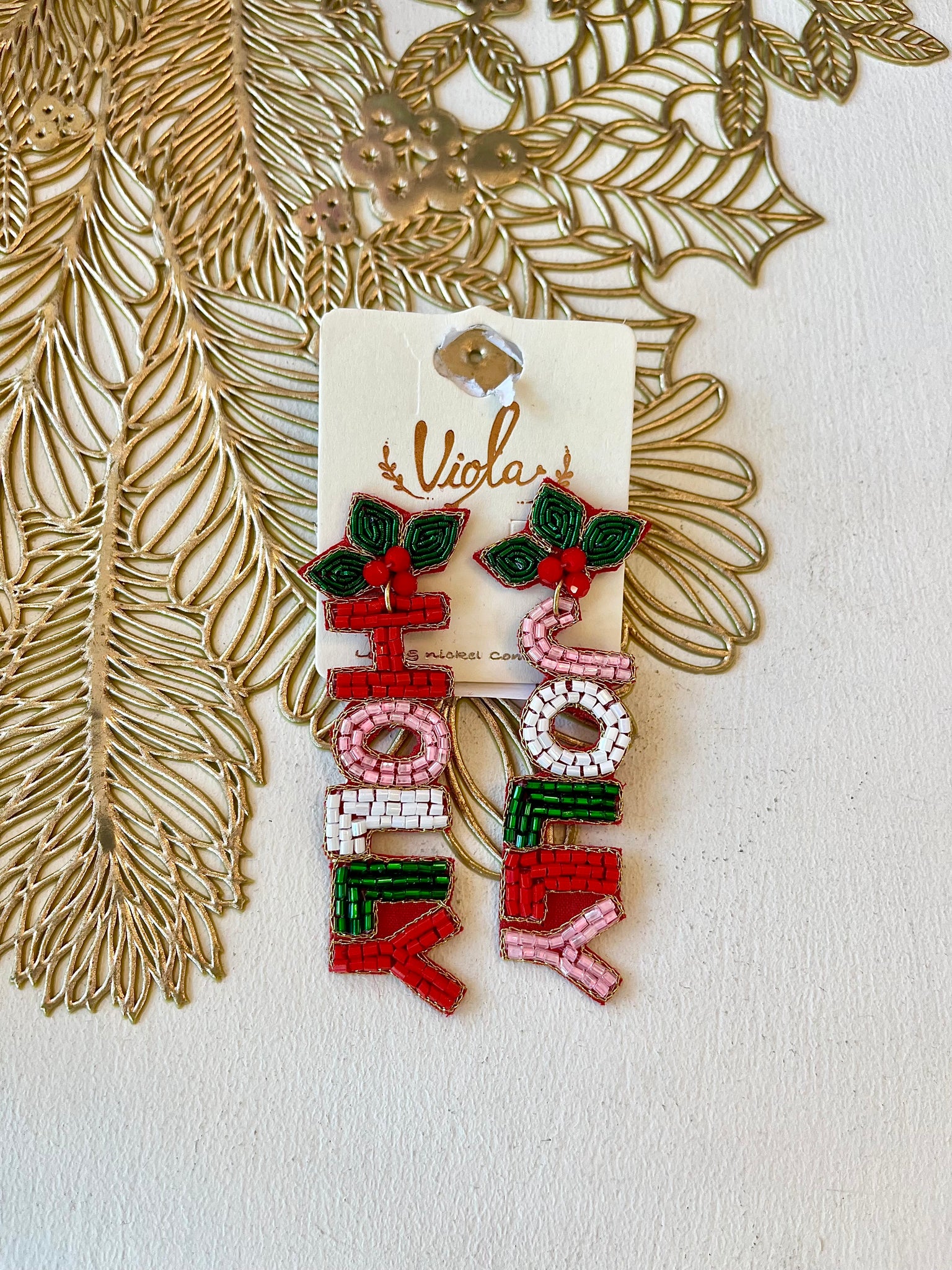 Holly Jolly Beaded Earring