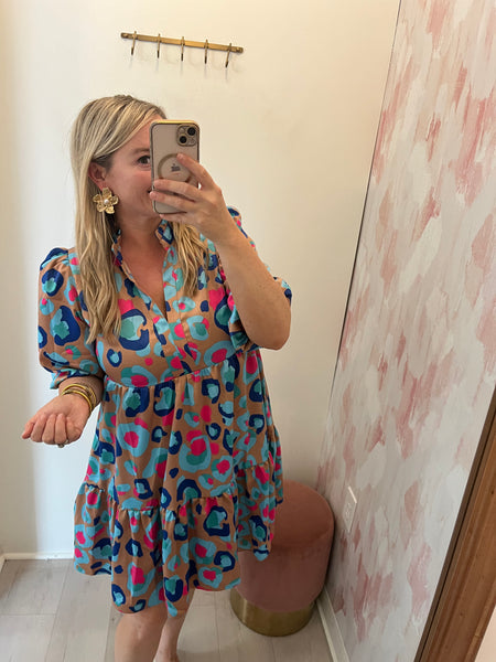 Leopard Bubble Slv Dress
