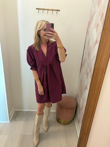 Berry Babydoll Dress