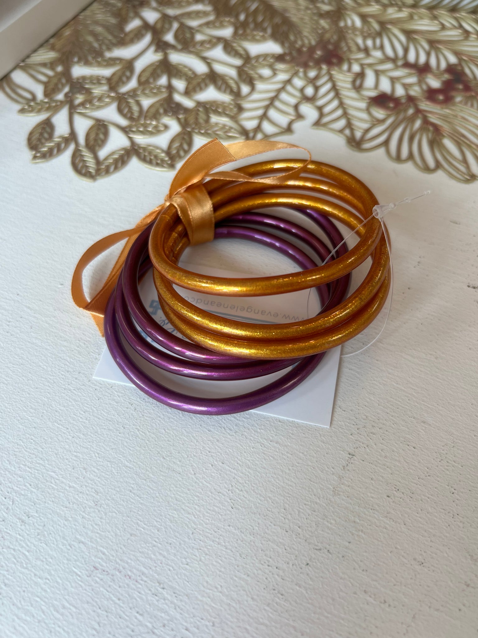 Purple & Gold Bangle Set