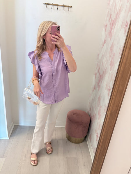 Kate Soft Lilac Flutter Blouse