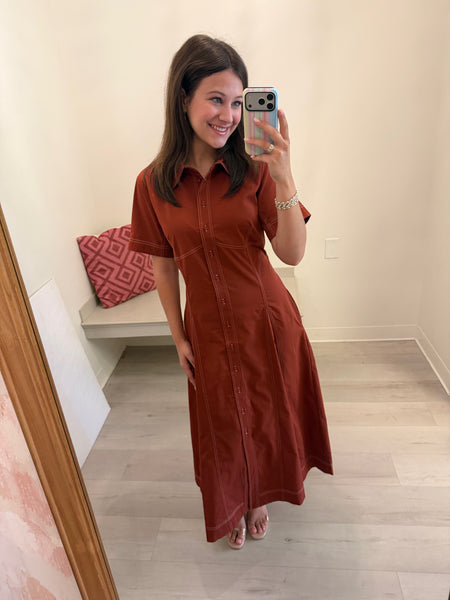 Yuri SS Midi Dress Brick