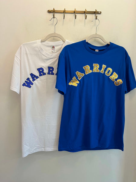 Warriors Gold Sequins TShirt Blue