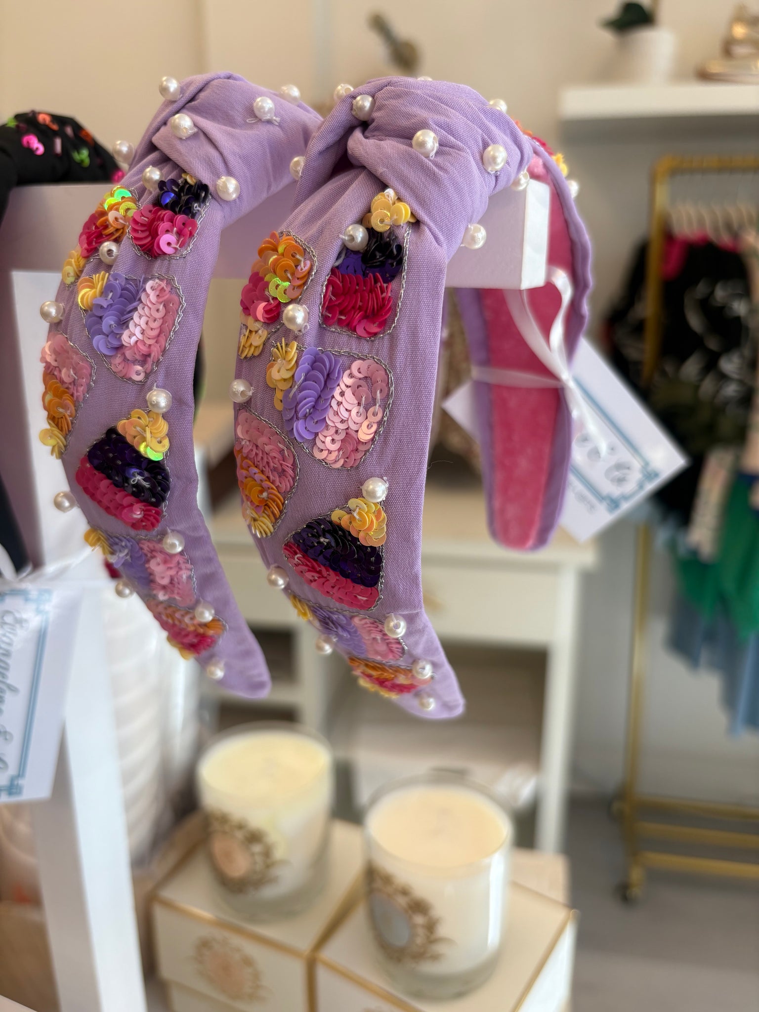 Candy Corn Headband Lavender