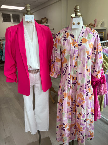 Springtime Floral Midi -Pink