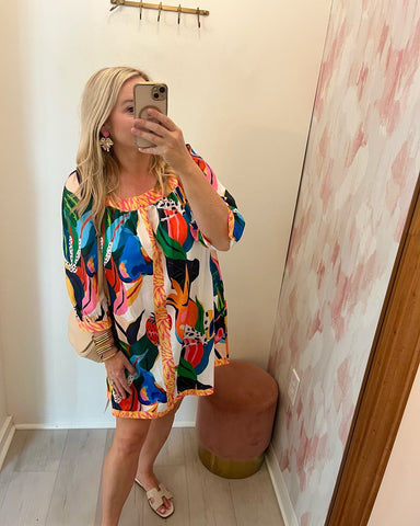 Vibrant  Abstract Mini Dress