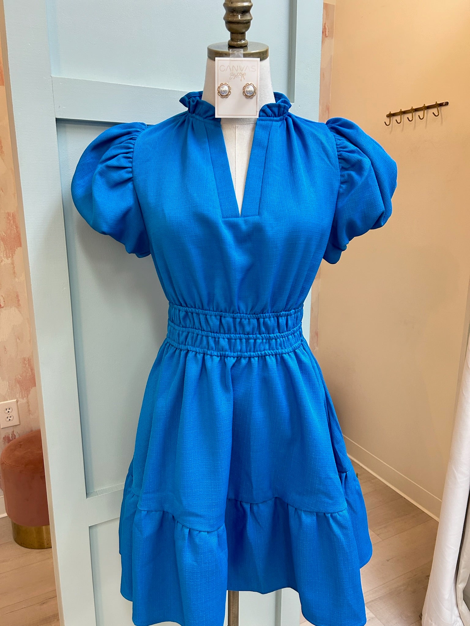 Sammie Puff Sleeve Dress- Blue