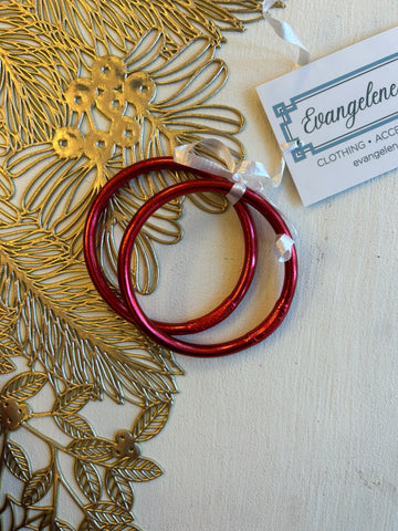 Buddhist Bangle Set Meduim Red