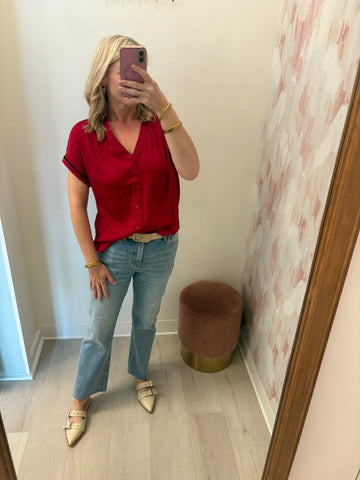 Whipstitch Sleeve Blouse