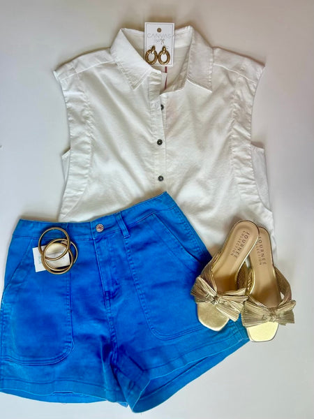 Highwaisted Denim Shorts Blue