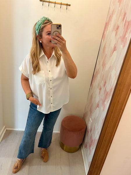 Clara Button Down - White