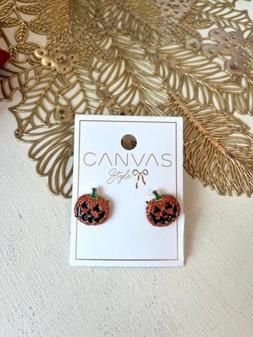 Pave JackOLantern Studs