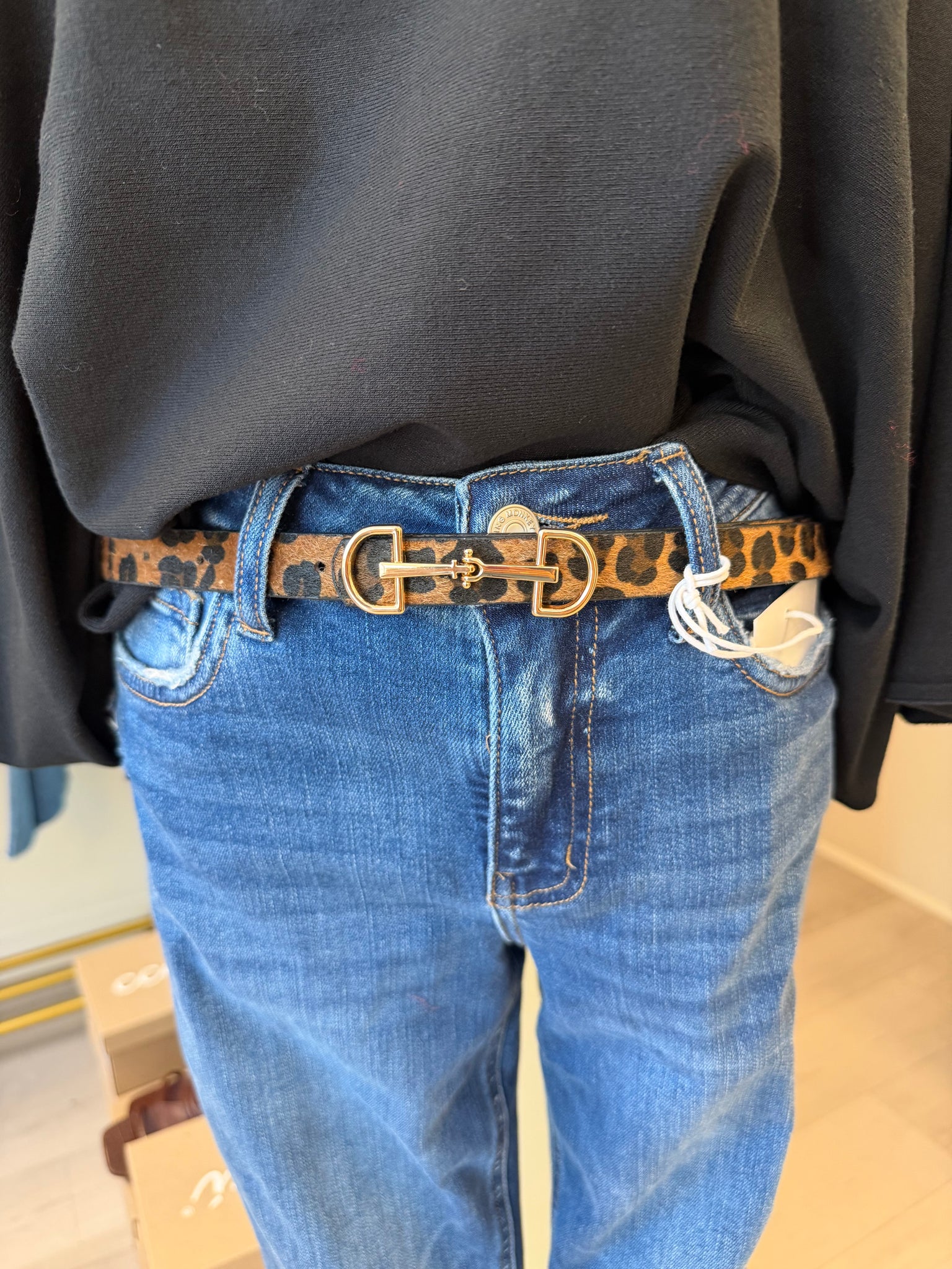 Skinny Leopard Belt