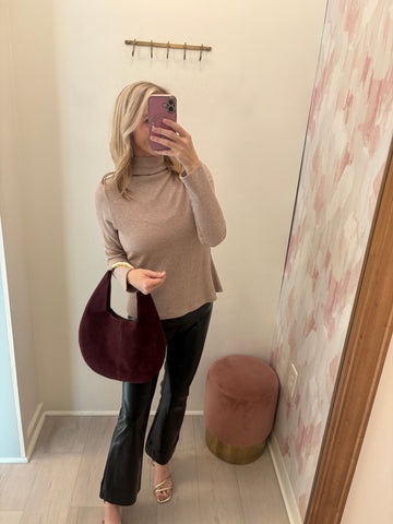 Cecile Metallic Thread Turtleneck