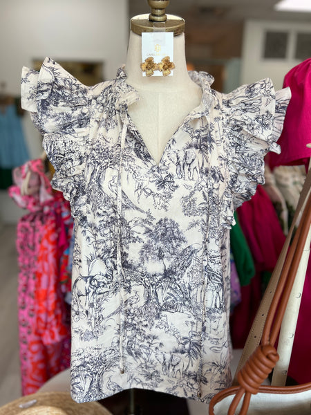 Easy Safari Ruffle Top