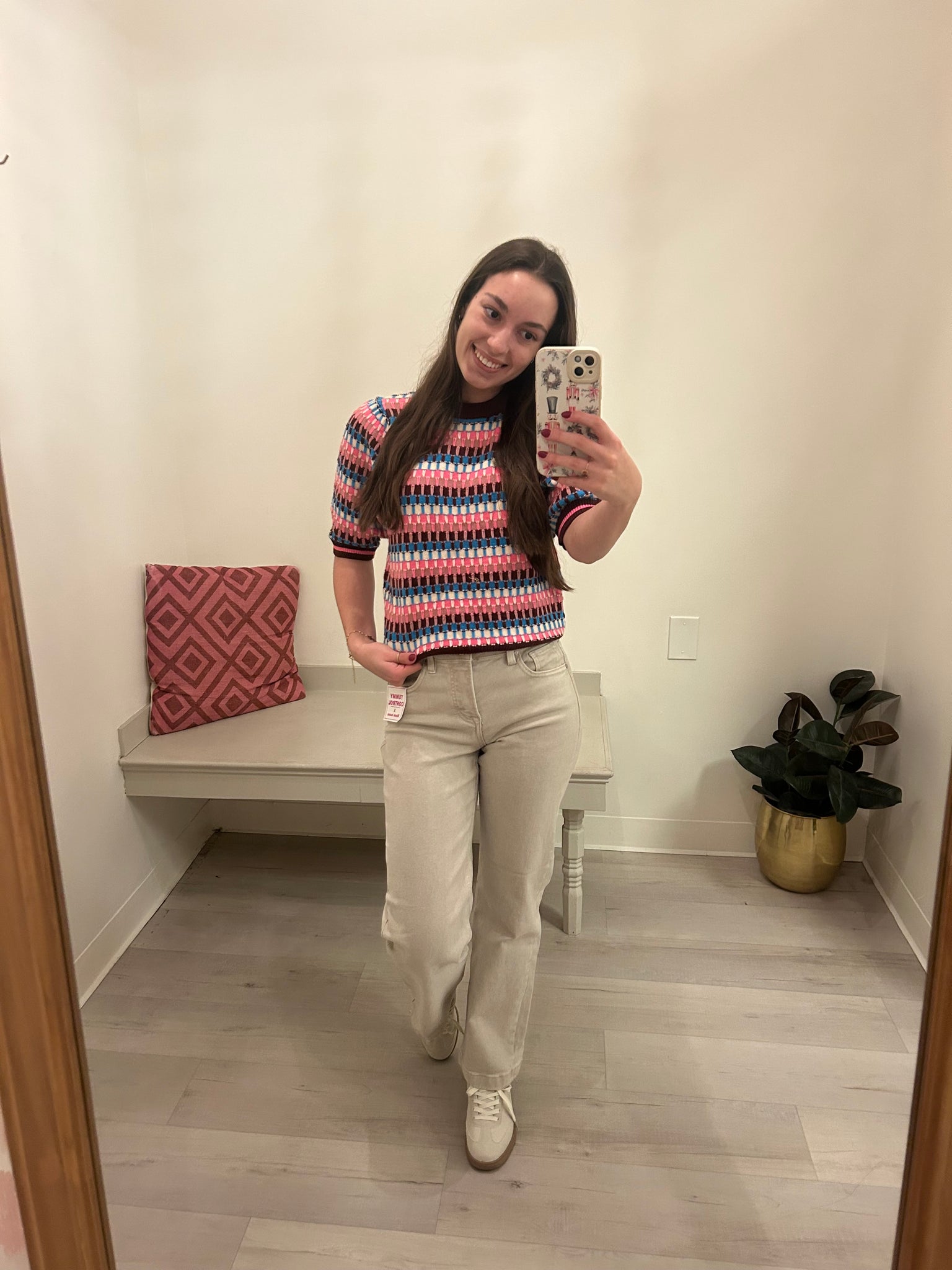 Bailee Striped Sweater Burgundy