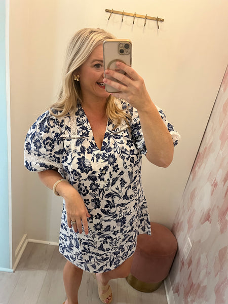 Chinoiserie Tiered SS Dress