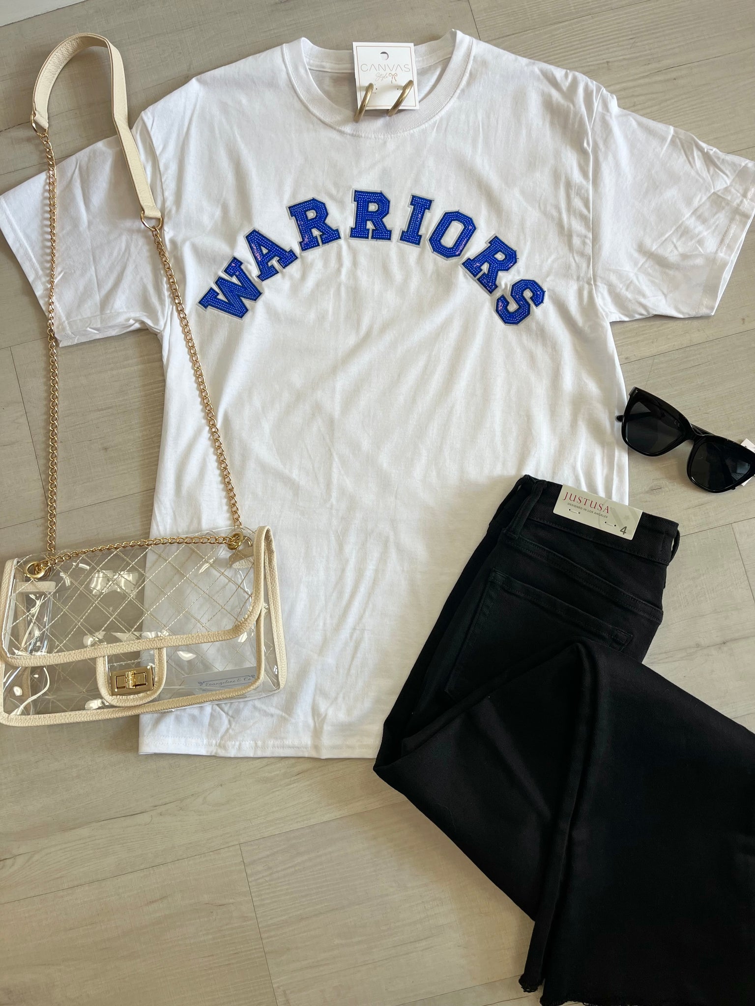 Warriors Sequin TShirt White