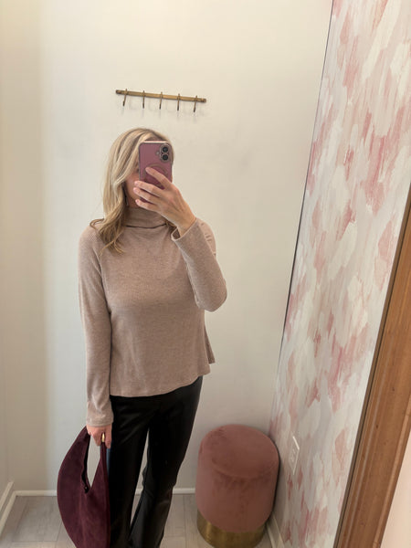 Cecile Metallic Thread Turtleneck