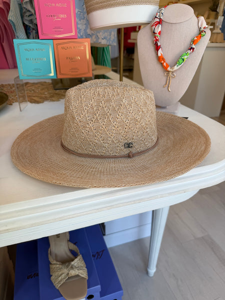 Packable Panama Beach Hat Beige