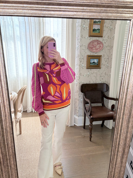 Townes Eyelet Sleeve Sweater