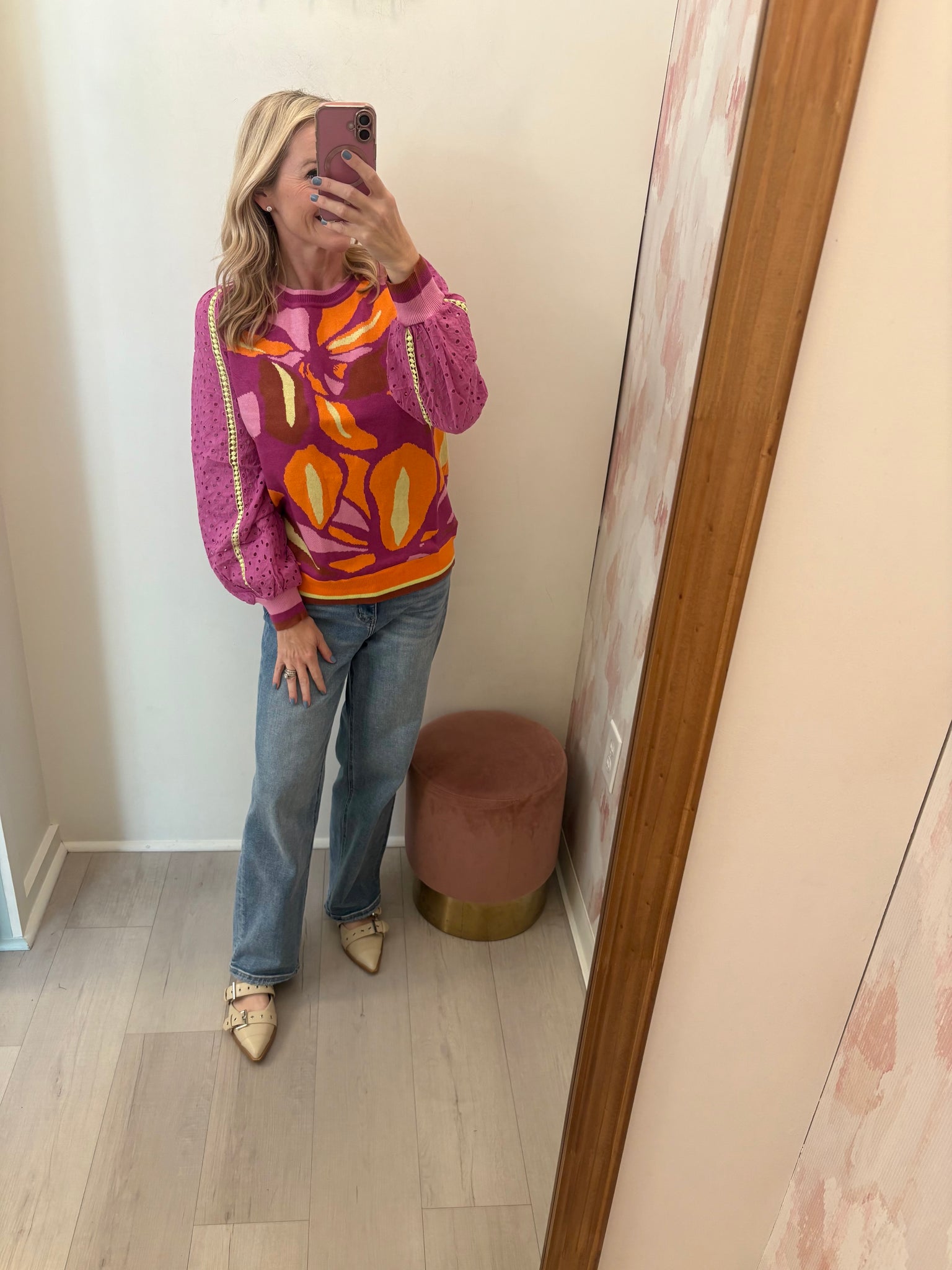 Townes Eyelet Sleeve Sweater