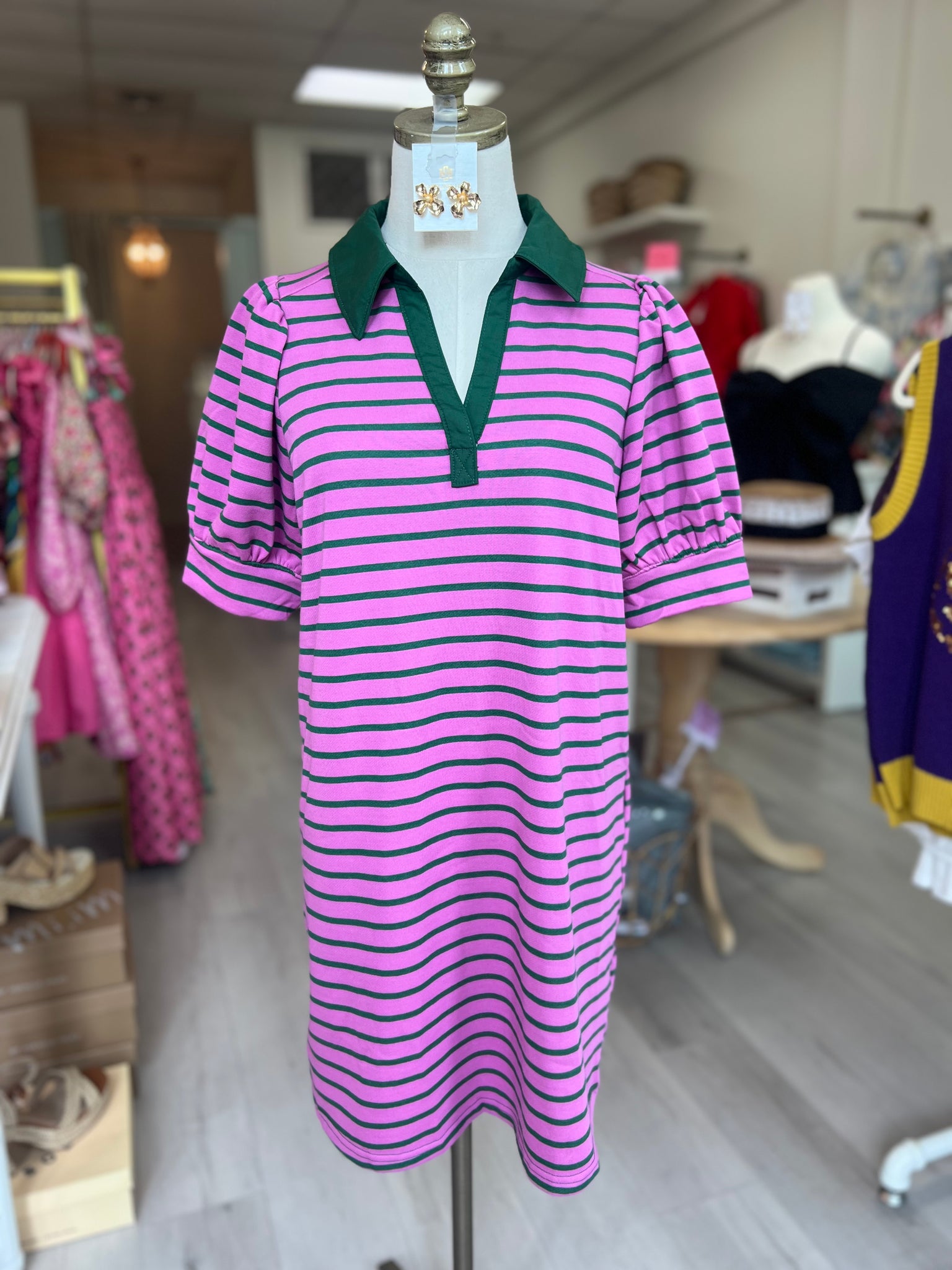 Polo Striped Dress Orchid