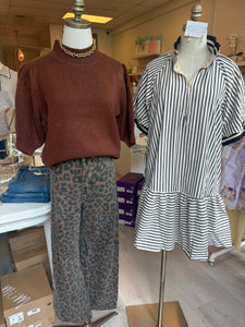 Leopard Print Ankle Length Pant