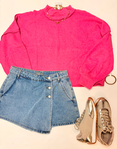 Layla Melange Sweater Pink