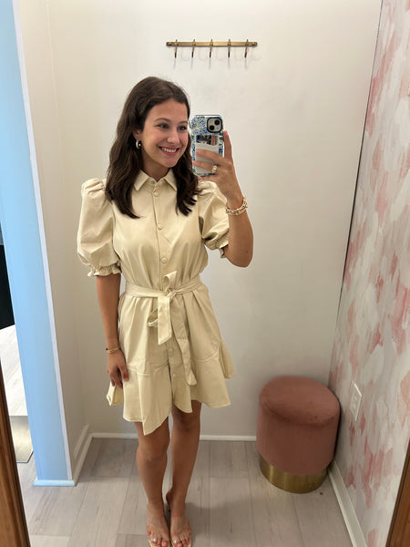 Stella Creme Leather Dress