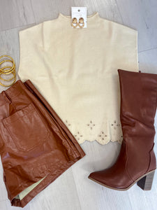 Under the Knee Boot Cognac