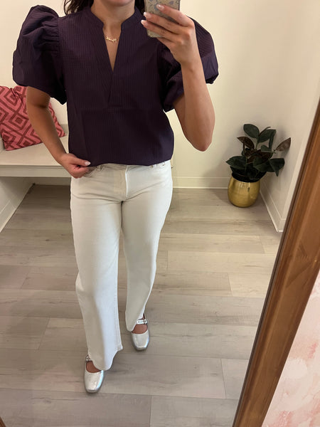 Purple Puff Slv Top