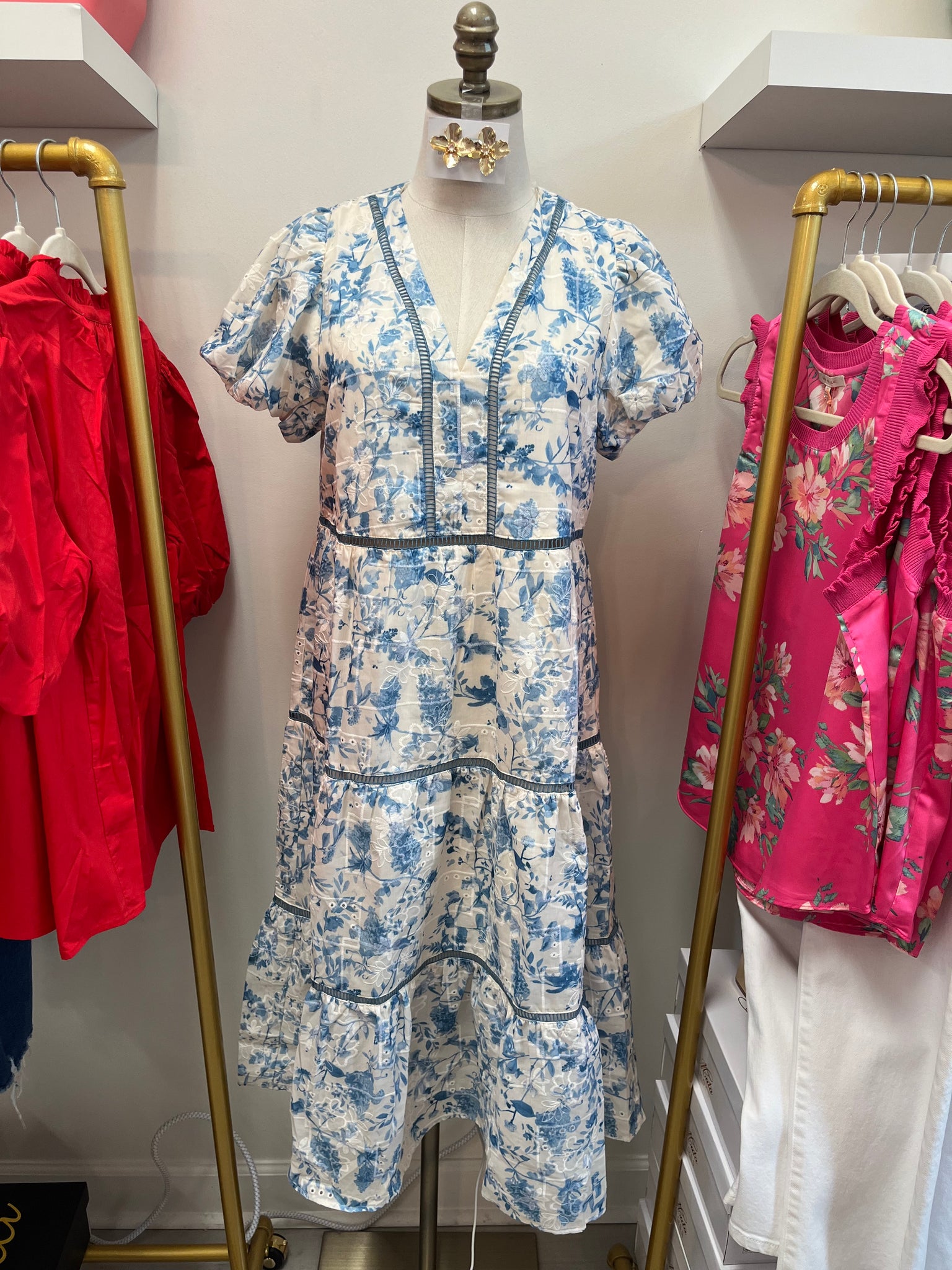 Eyelet Willow Dress Blue