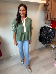 Basil Peplum Blouse