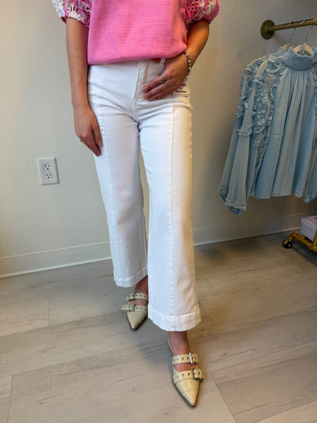 Tate High Rise Wide Leg Jean Wht