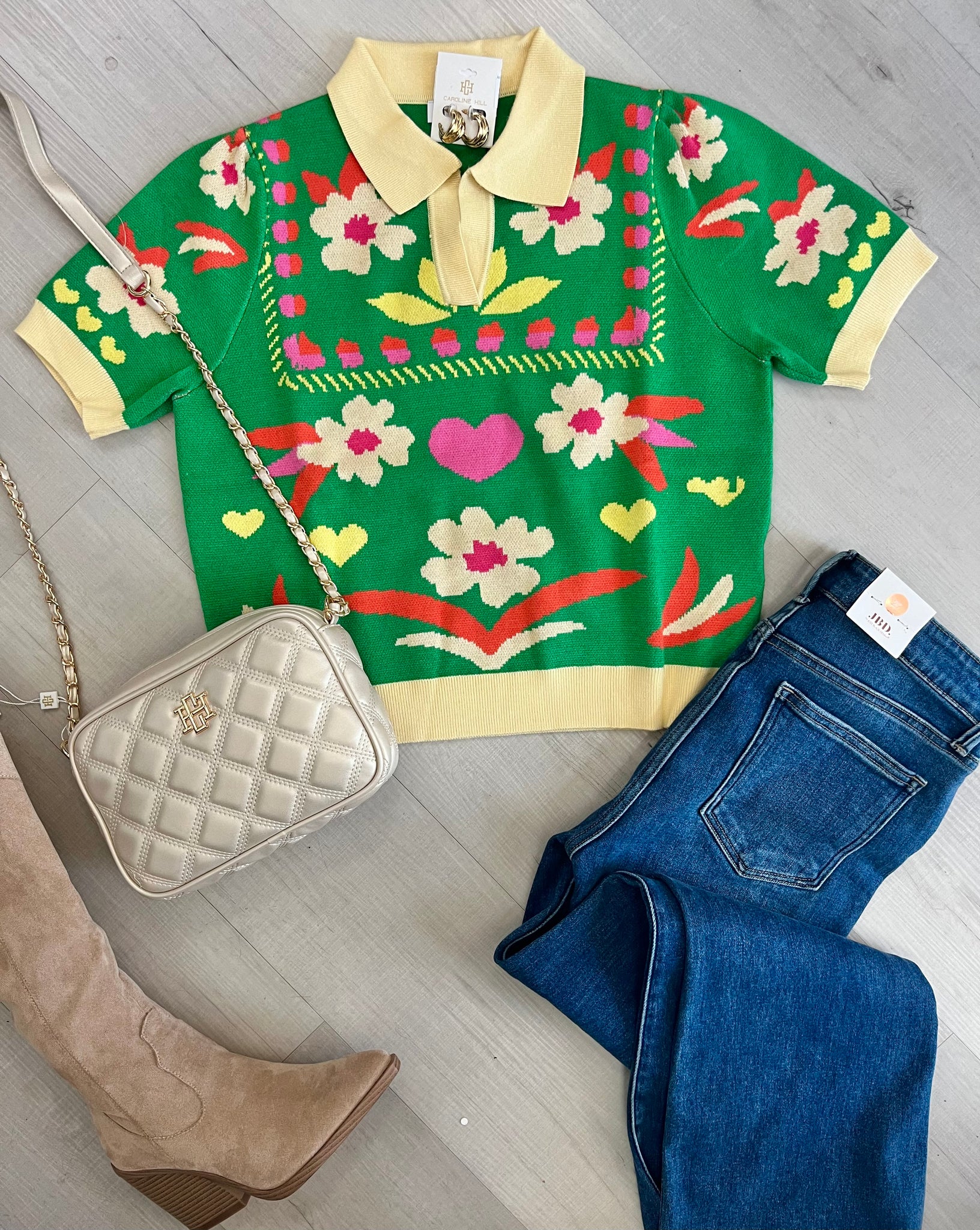 Preppy Flower Sweater