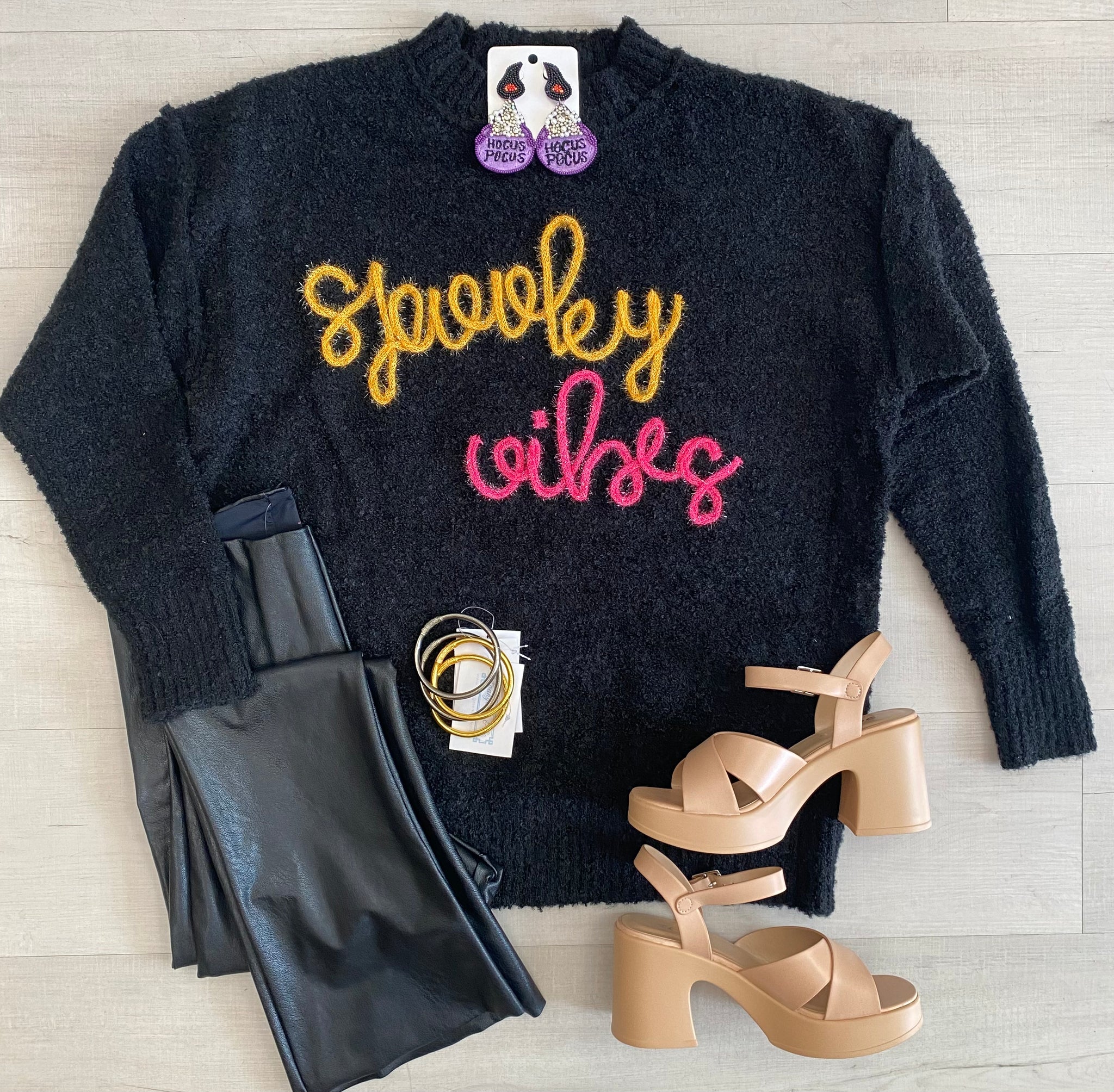 Spooky Vibes Sweater Blk